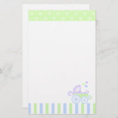 青か緑のベビーカー 便箋 (正面/裏面)
