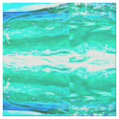 青か緑のマウイの波パターン ファブリック (クローズアップ)