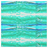 青か緑のマウイの波パターン ファブリック (見本)