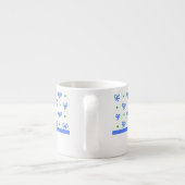 青か緑または白ミニプリントのエスプレッソのマグを曲げます エスプレッソカップ (裏面)