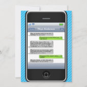 青か黒く頭が切れるな電話iParty誕生会 招待状 (正面)