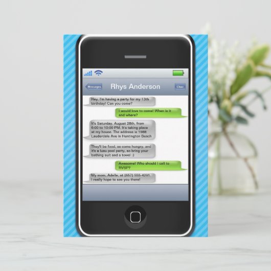 青か黒く頭が切れるな電話iParty誕生会 招待状 (スタンド正面)