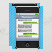 青か黒く頭が切れるな電話iParty誕生会 招待状 (正面/裏面)