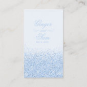 青きらめくグリッターの結婚レジストリカード エンクロージャーカード (裏面)