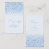 青きらめくグリッターの結婚レジストリカード エンクロージャーカード (正面/裏面)