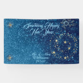 青きらめく新年グリッター応援スターズフローラ 横断幕 (横)