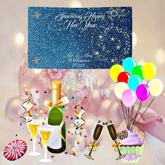 青きらめく新年グリッター応援スターズフローラ 横断幕