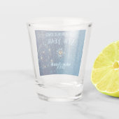 青きらめく新年グリッター星フローラパーティー ショットグラス (裏面)