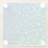 青きらめく緑の輝くギフトカラフルグラデーション ガラスコースター (裏面)