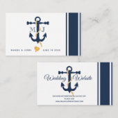 青くいかり航海のな結婚式の名刺 名刺 (正面/裏面)