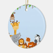 青くかわいいジャングルのベビーの動物のオーナメント セラミックオーナメント (左)