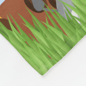 青くかわいいジャングルのベビー動物のフリースブランケット フリースブランケット (角)