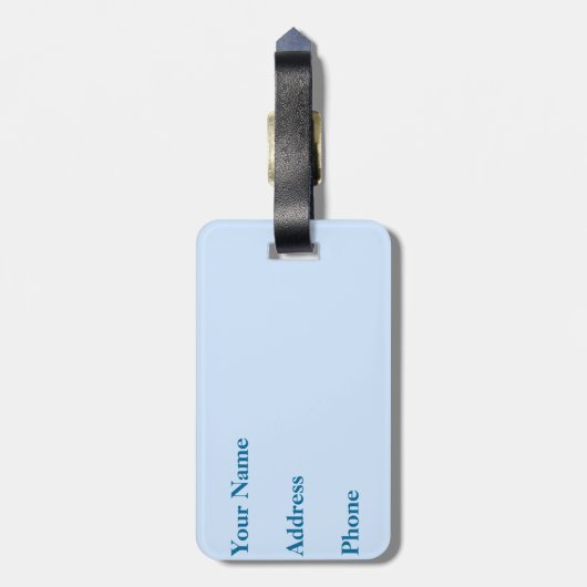 青くかわいいジャングルのベビー動物の荷物のラベル ラゲッジタグ (裏面縦)