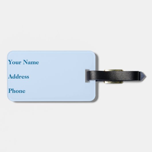 青くかわいいジャングルのベビー動物の荷物のラベル ラゲッジタグ (裏面横)