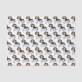 青くくちくちくちビーグルかわいい漫画の犬のパターン 薄葉紙 (正面)