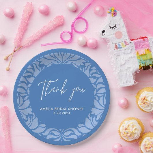 青くなる前に何か青ブライダルシャワー ペーパープレート (パーティー)