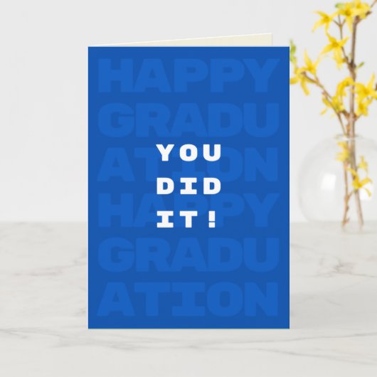 青くやった！卒業カード カード (黄色い花)