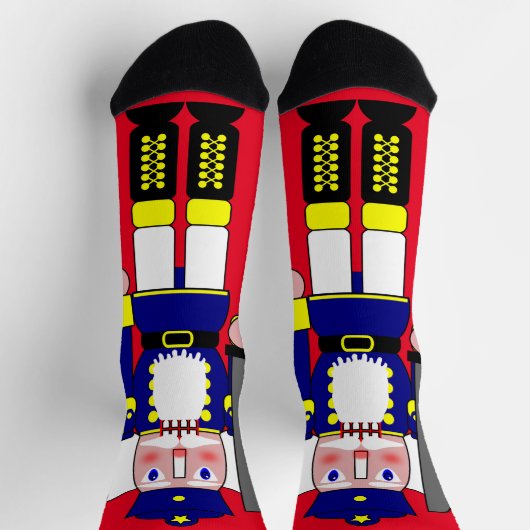 青くるみ割りクリスマス ソックス (上部)