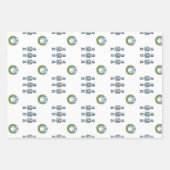 青くるみ割りクリスマス ラッピングペーパーシート (正面)