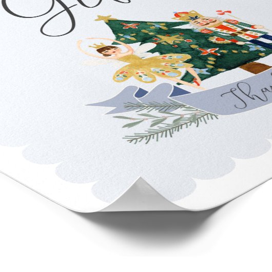 青くるみ割り赤ちゃんシャワーカードとギフトのサイン ポスター (角)