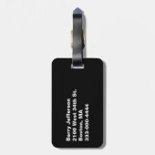 青くアーガイル柄のでカスタムな荷物のラベル ラゲッジタグ (裏面縦)