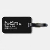 青くアーガイル柄のでカスタムな荷物のラベル ラゲッジタグ (裏面横)