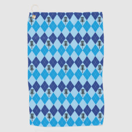 青くアーガイル柄のなゴルフタオル ゴルフタオル