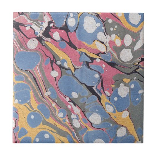 青くイタリアンな大理石パターン タイル (正面)