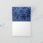 青くエレガントなノートまたは挨拶状ありがとう サンキューカード (内部)