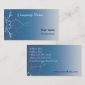 青くエレガントな名刺 名刺 (正面/裏面)