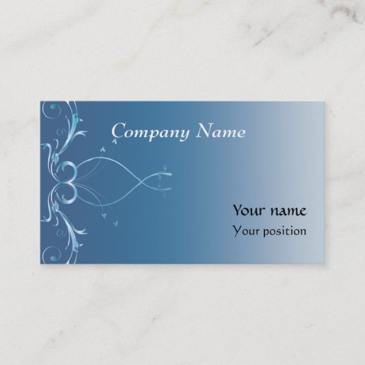 青くエレガントな名刺 名刺 (正面)