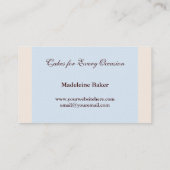 青くカスタムなベーカリーの名刺のエレガントなケーキ 名刺 (裏面)