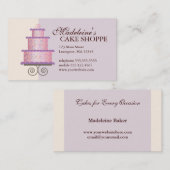 青くカスタムなベーカリーの名刺のエレガントなケーキ 名刺 (正面/裏面)