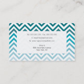 青くグラデーションなシェブロンの美容師のファッションのテンプレート 名刺 (裏面)