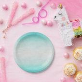 青くグラデーションなプレート ペーパープレート (パーティー)