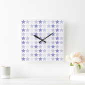 青くグラデーションな星 スクエア壁時計 (ホーム)