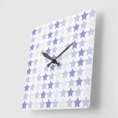 青くグラデーションな星 スクエア壁時計 (傾斜)