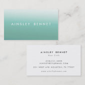 青くグラデーションな水彩画の名刺 名刺 (正面/裏面)