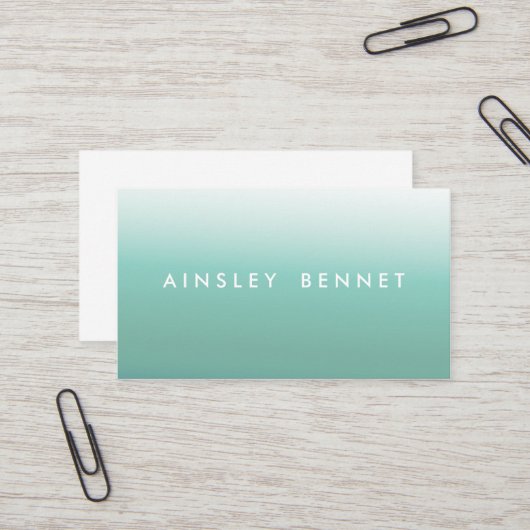 青くグラデーションな水彩画の名刺 名刺 (正面/裏面インサイチュ)