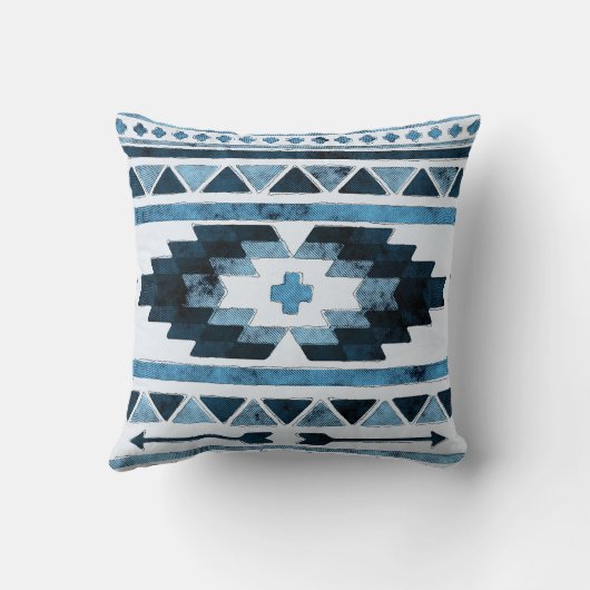 青くグランジでアステカな種族 クッション (裏面)