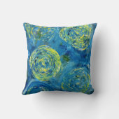 青くコンテンポラリーな枕 クッション (裏面)