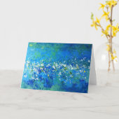 青くコンテンポラリーな水中挨拶、ブランク カード (黄色い花)