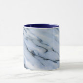 青くストライプのな大理石のマグ マグカップ (中央)