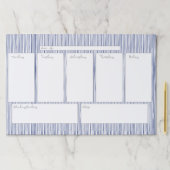 青くストライプのな週間カレンダーの大きいTearawayのパッド ペーパーパッド (インサイチュ)