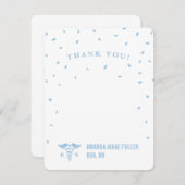 青くパーソナライズなナースのサンキューカード サンキューカード (正面/裏面)