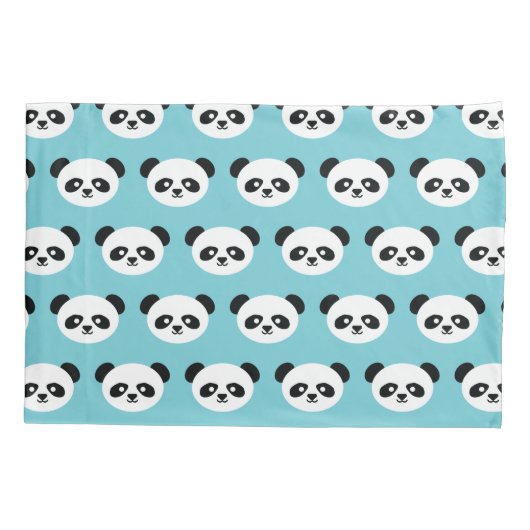 青くパーソナライズなパンダくまはかわいいをからかいます 枕カバー (裏面)