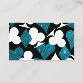 青くフェイクなグリッターのラスベガスの空白のな一流のテーブルカード プレイスカード (裏面)