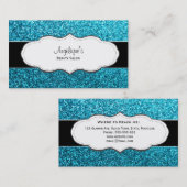 青くフェイクなグリッターの名刺 名刺 (正面/裏面)