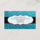 青くフェイクなグリッターの名刺 名刺 (裏面)