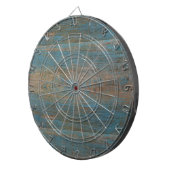 青くフェイクなビーチ木質 ダーツボード (正面右)